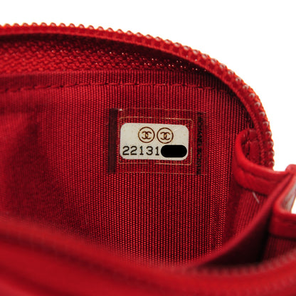 Chanel Lambskin Quilted Boy Zip Around Coin Purse Wallet Red 7 of 7