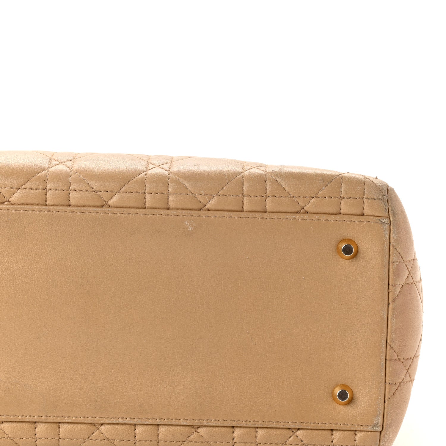Christian Dior Lambskin Cannage Medium Lady Dior Beige 9 of 24