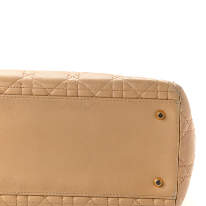 Christian Dior Lambskin Cannage Medium Lady Dior Beige 9 of 24