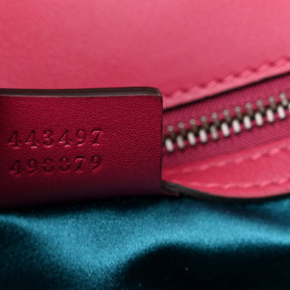 Gucci Velvet Matelasse Bow Embroidered Small GG Marmont Shoulder Bag Raspberry Rose 7 of 10