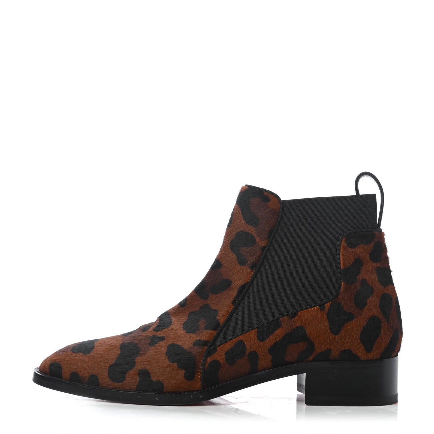 Calf Hair Leopard Print Marmada Flat Chelsea Boot 36.5 Brown