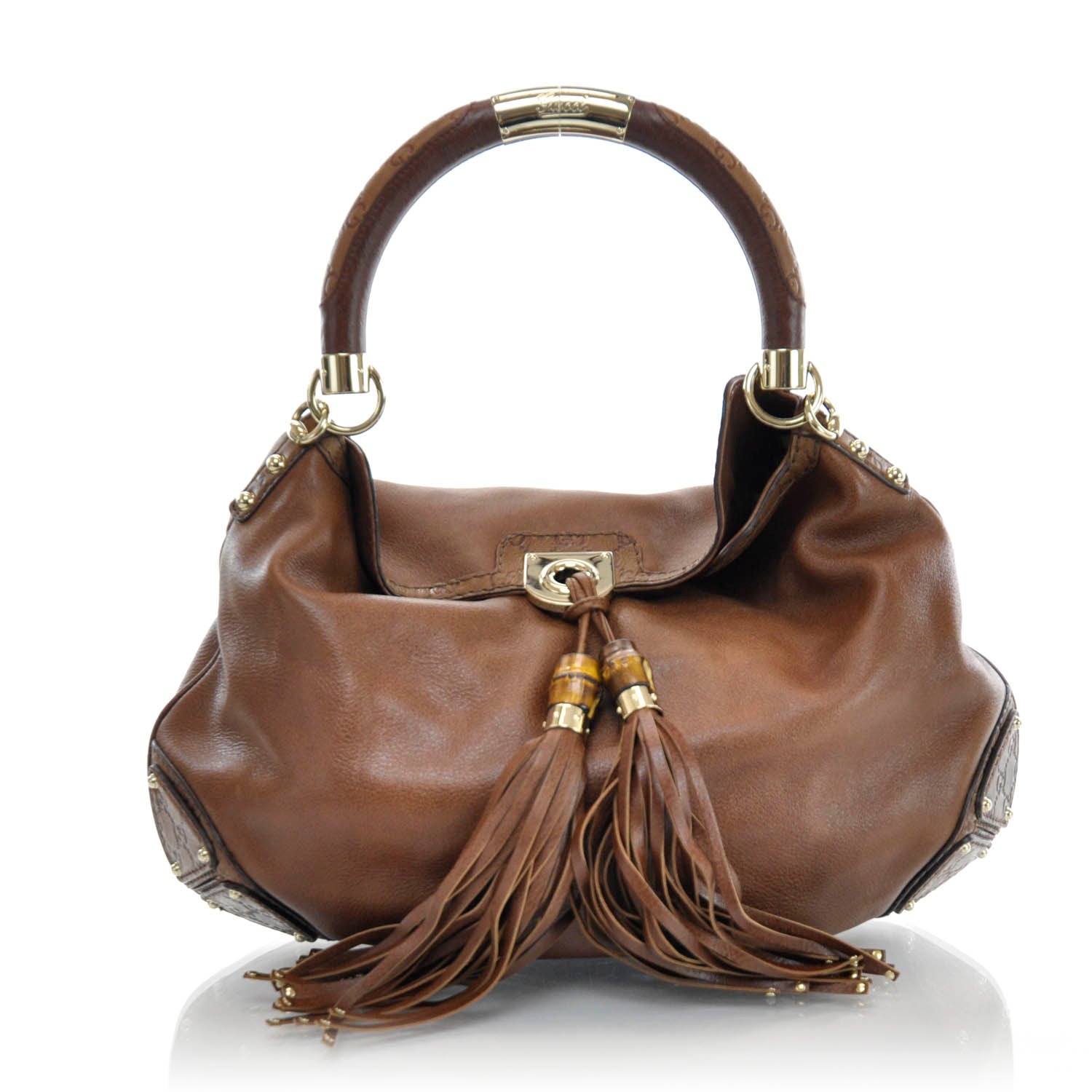 Gucci Leather Large Indy Hobo Brown 1 of 11