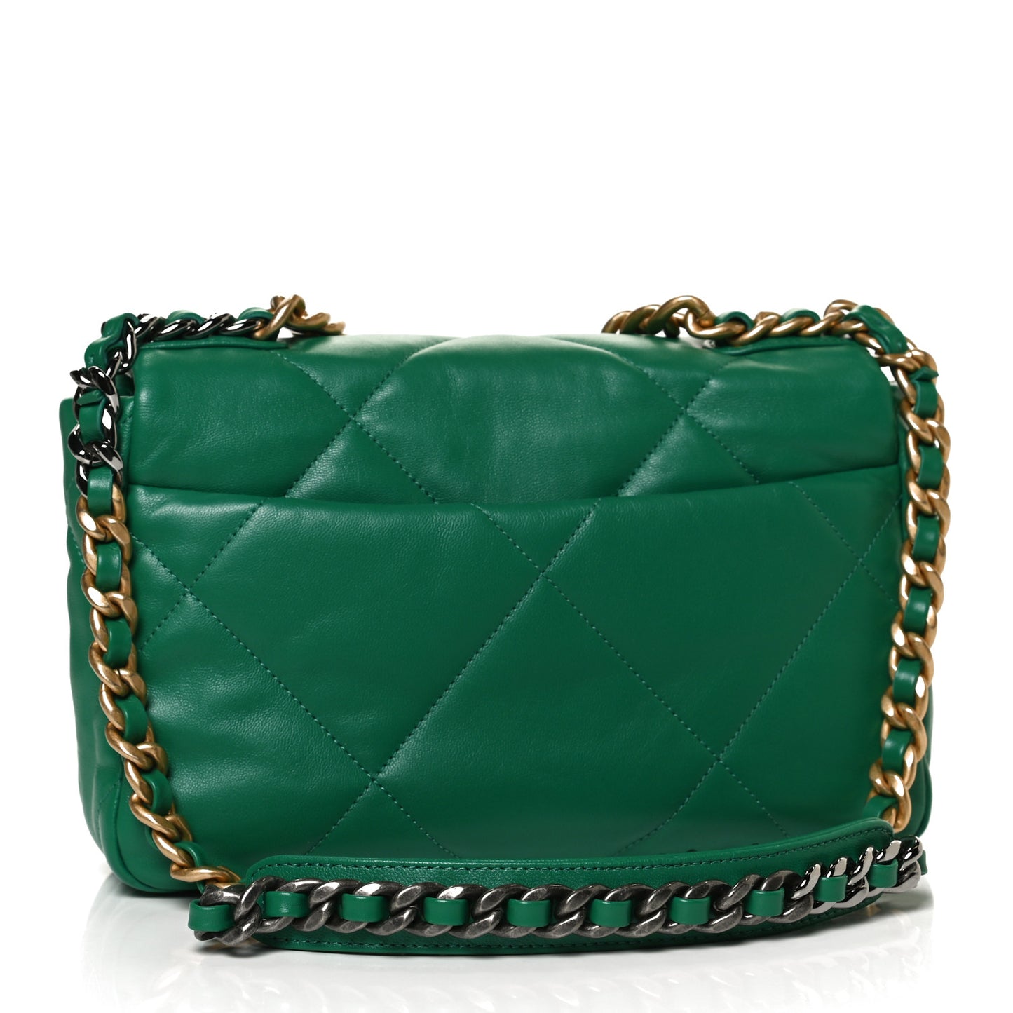 Lambskin Quilted Medium Chanel 19 Flap Green