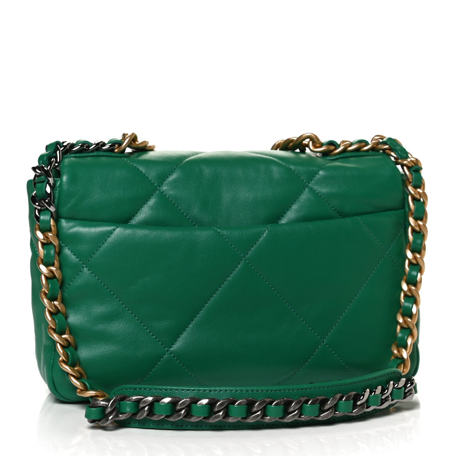 Chanel Lambskin Quilted Medium Chanel 19 Flap Green 3 of 11