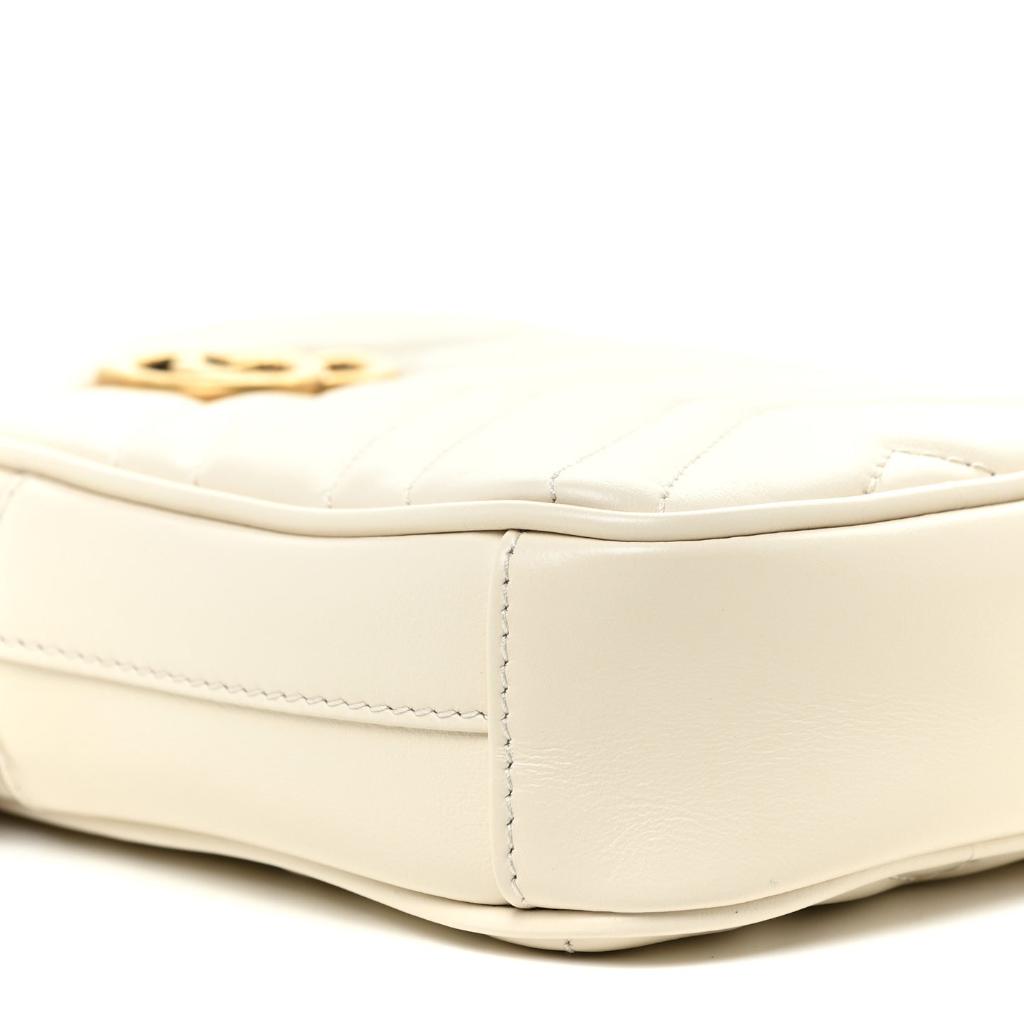Calfskin Matelasse Mini GG Marmont Crossbody Bag White
