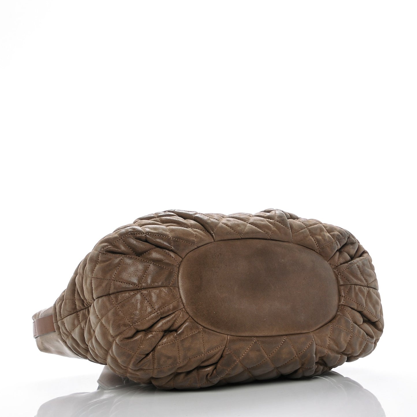 Iridescent Calfskin Quilted Small In The Mix Tote Khaki