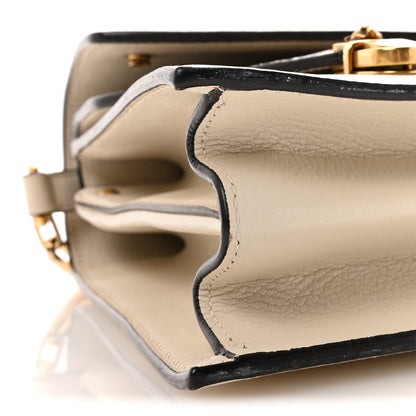 Gucci Calfskin Snakeskin Studded Medium Ottilia Top Handle Bag White 9 of 10