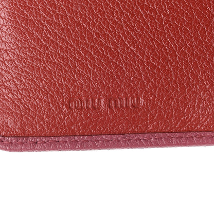 Miu Miu Goatskin Madras Bicolor Flap Wallet Fuoco Bruyere 6 of 6