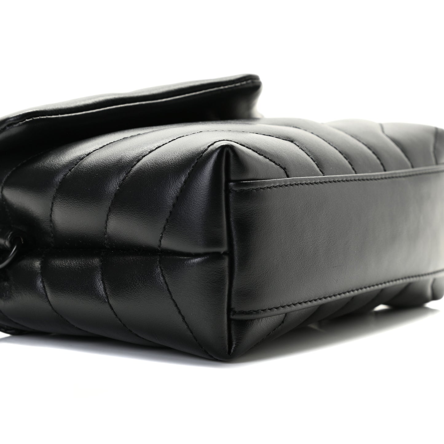 Calfskin Y Quilted Monogram Toy Loulou Crossbody Bag Black