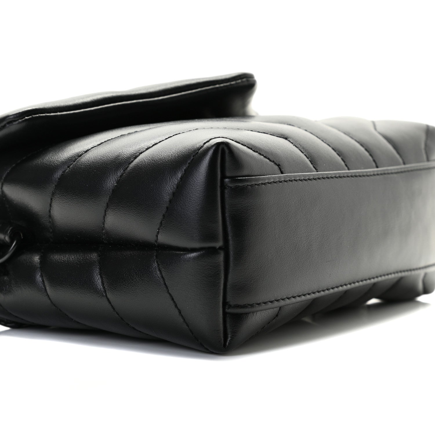 Saint Laurent Calfskin Y Quilted Monogram Toy Loulou Crossbody Bag Black 5 of 12