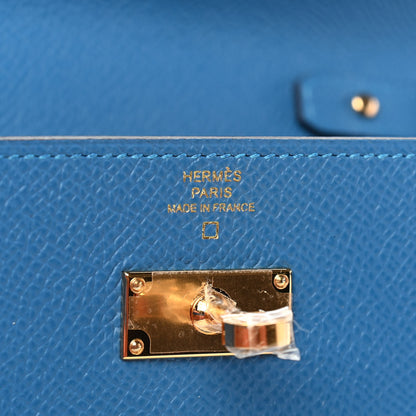 Hermes Epsom Shiny Alligator Touch Kelly Wallet To Go Mykonos Bleu Zellige 6 of 8