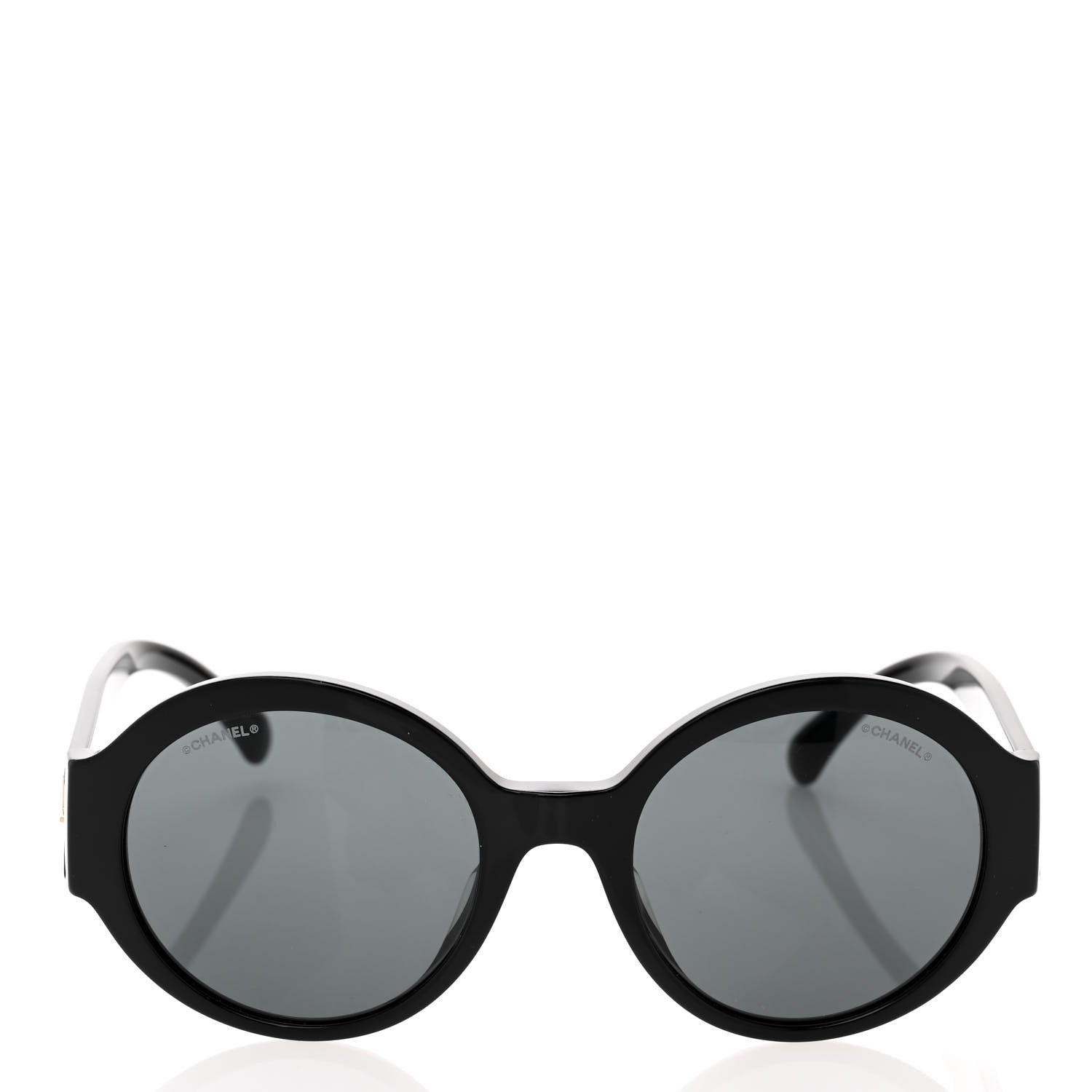 Chanel Acetate Round Sunglasses 5410 Black 2 of 8