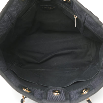 Chanel Mixed Fibers Calfskin Small Deauville Tote Black 5 of 9