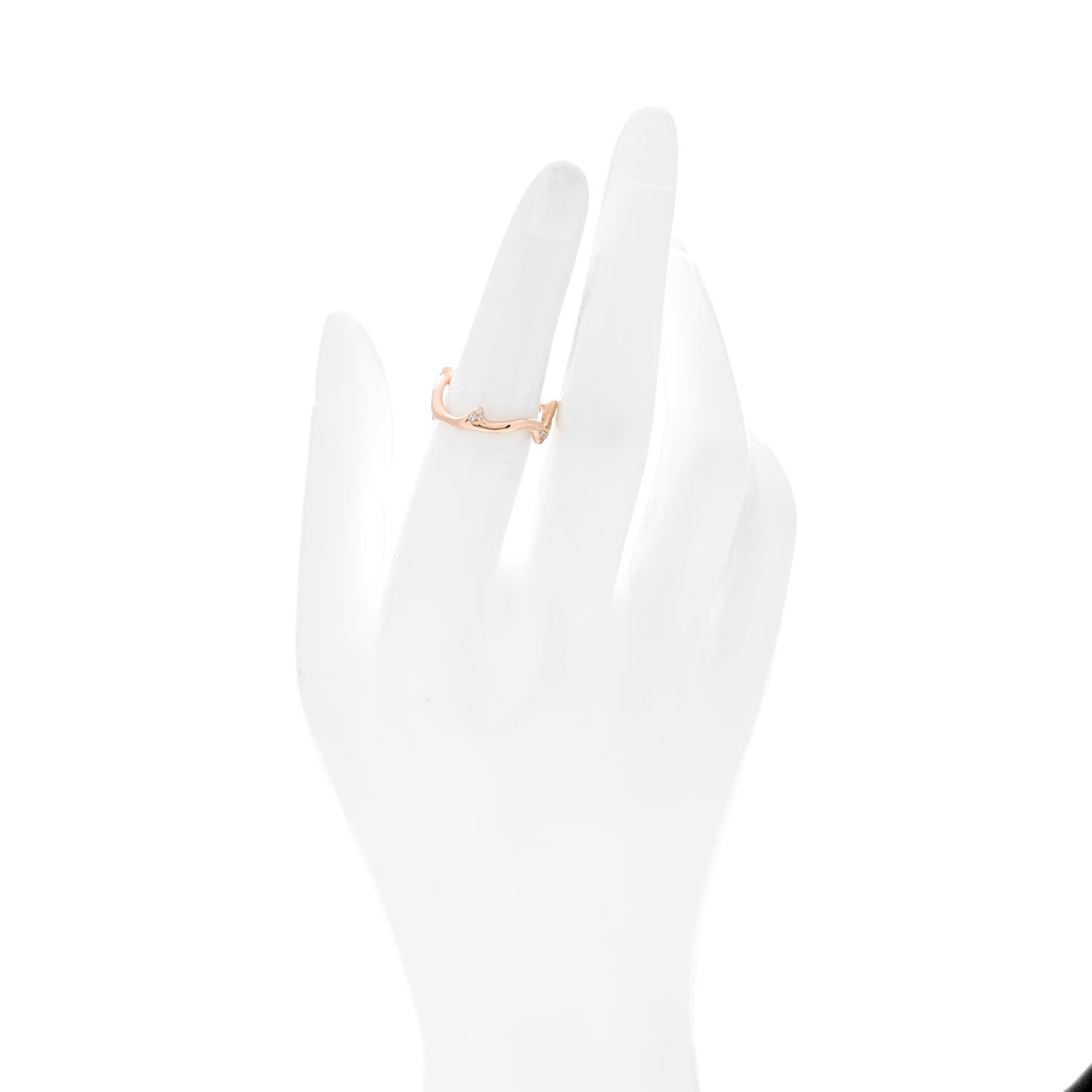 Christian Dior 18K Rose Gold Diamond Bois de Rose Ring 50 5.25 2 of 4