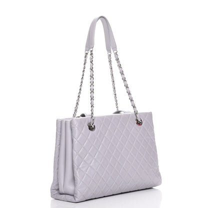 Chanel Lambskin Quilted By 3 Shopping Tote Light Grey 3 of 8