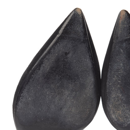 Saint Laurent Kid Scamosciato Classic Paris 80 Skinny Pumps 37.5 Black 11 of 14