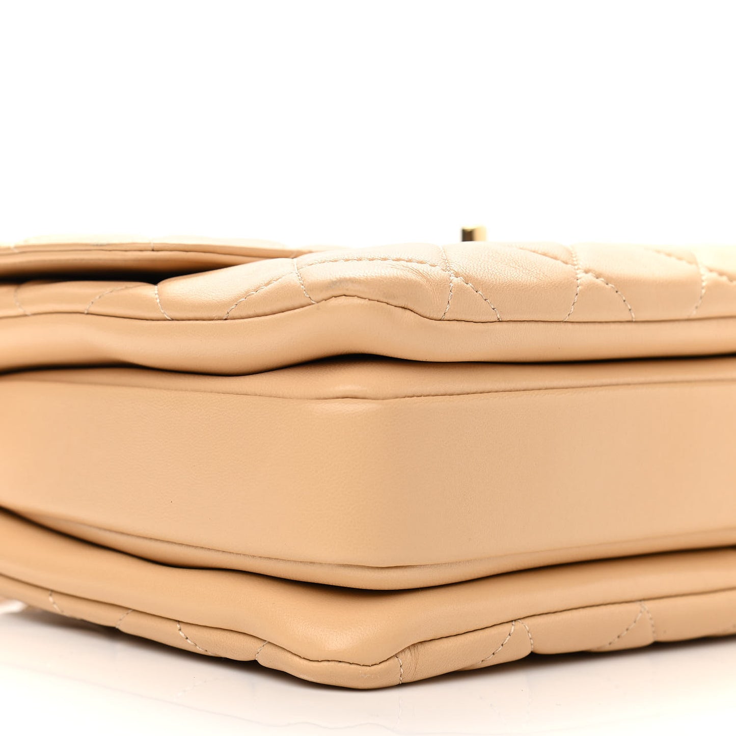 Lambskin Quilted Medium Trendy CC Flap Dual Handle Bag Beige