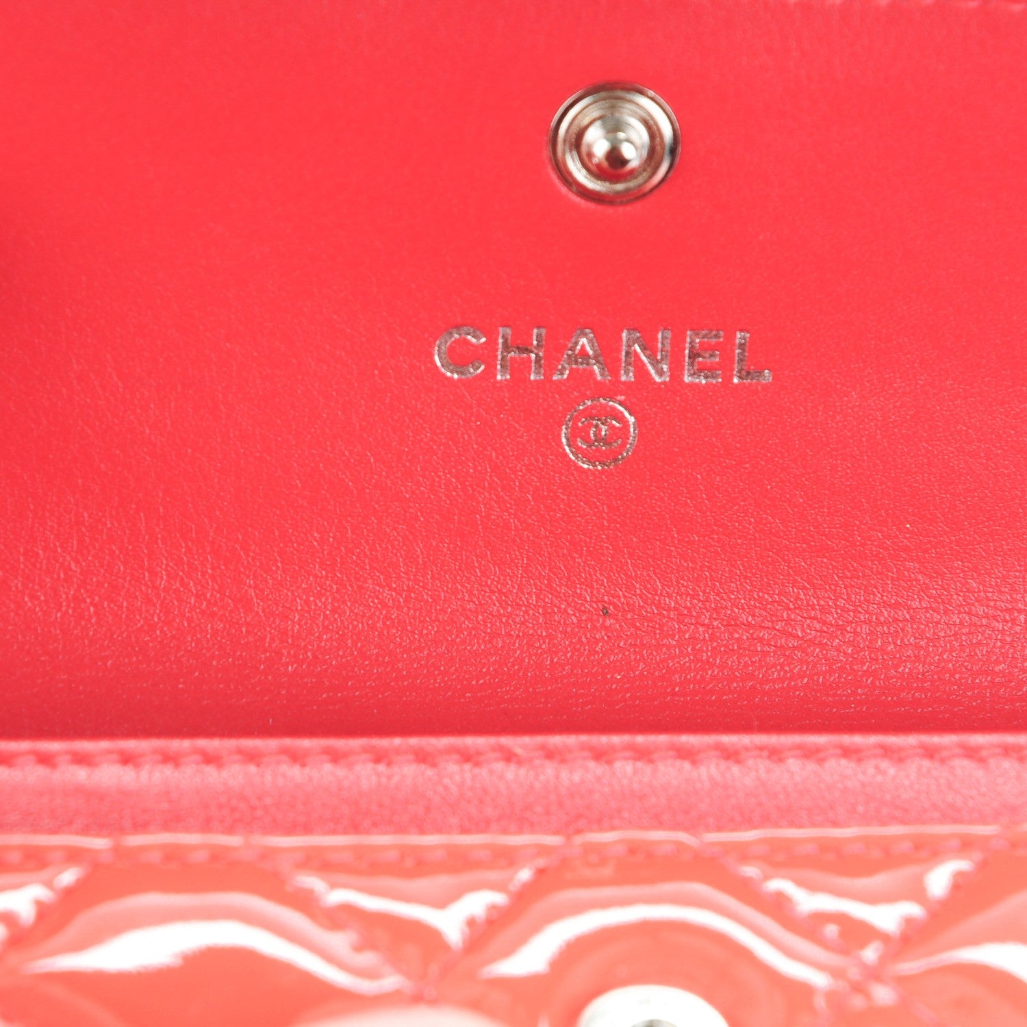 Chanel Patent Quilted Flap Card Holder Dark Pink 6 of 9