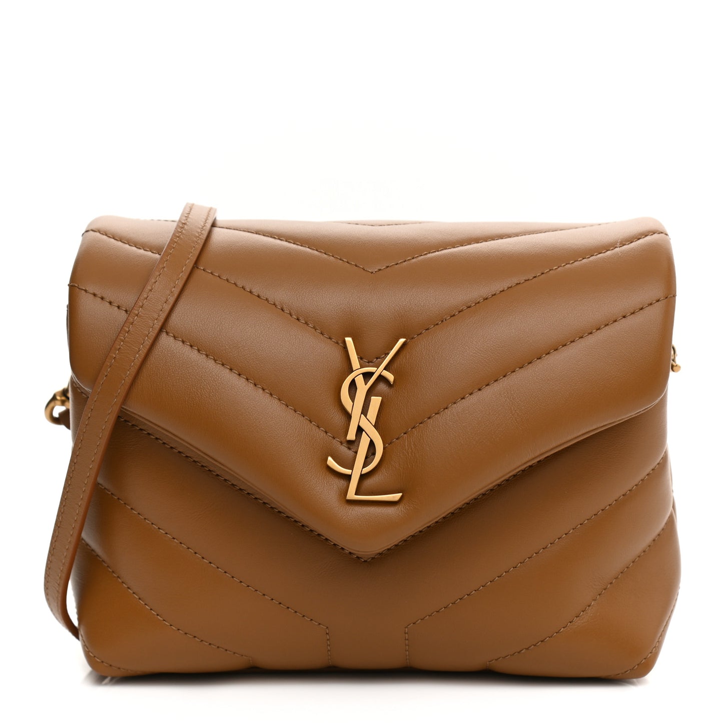 Calfskin Y Quilted Monogram Toy Loulou Crossbody Bag Dark Natural