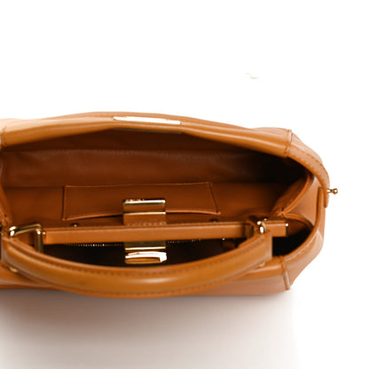 Fendi Nappa Mini Peekaboo Iconic Satchel Giallo Syrup 8 of 11