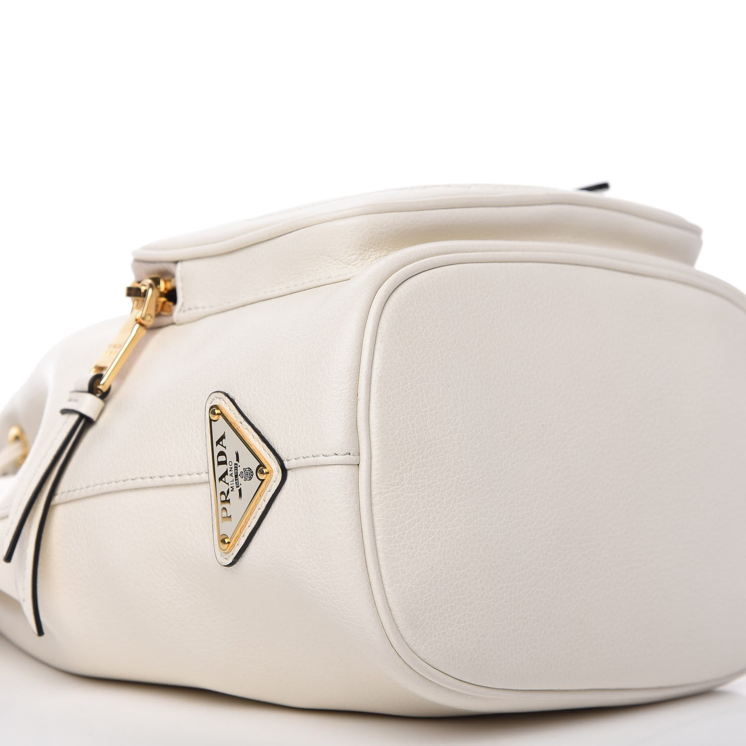 Prada Glace Calfskin Logo Mini Bucket Crossbody Bag White 6 of 11