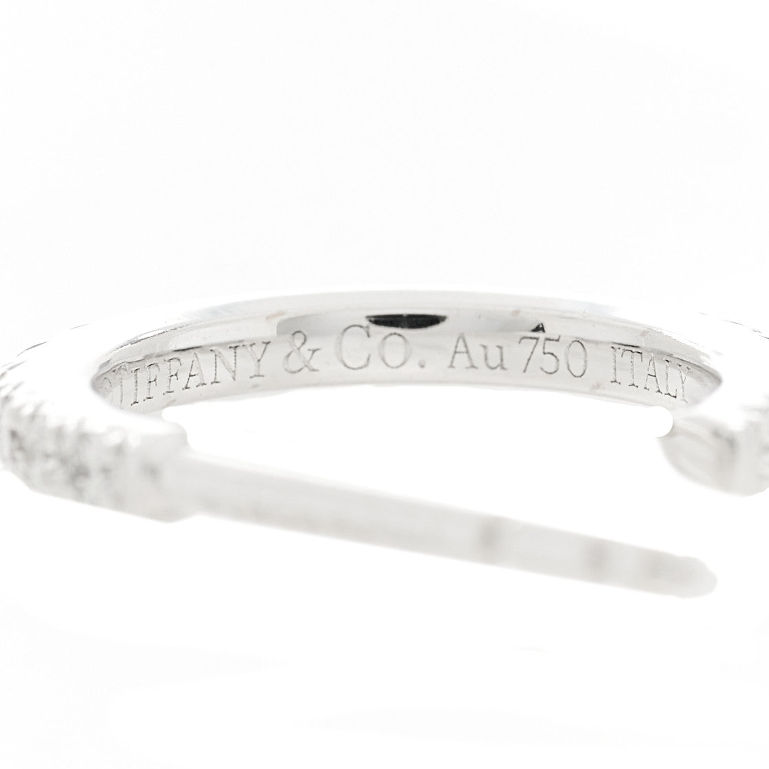 18K White Gold Diamond Small Metro Hoop Earrings