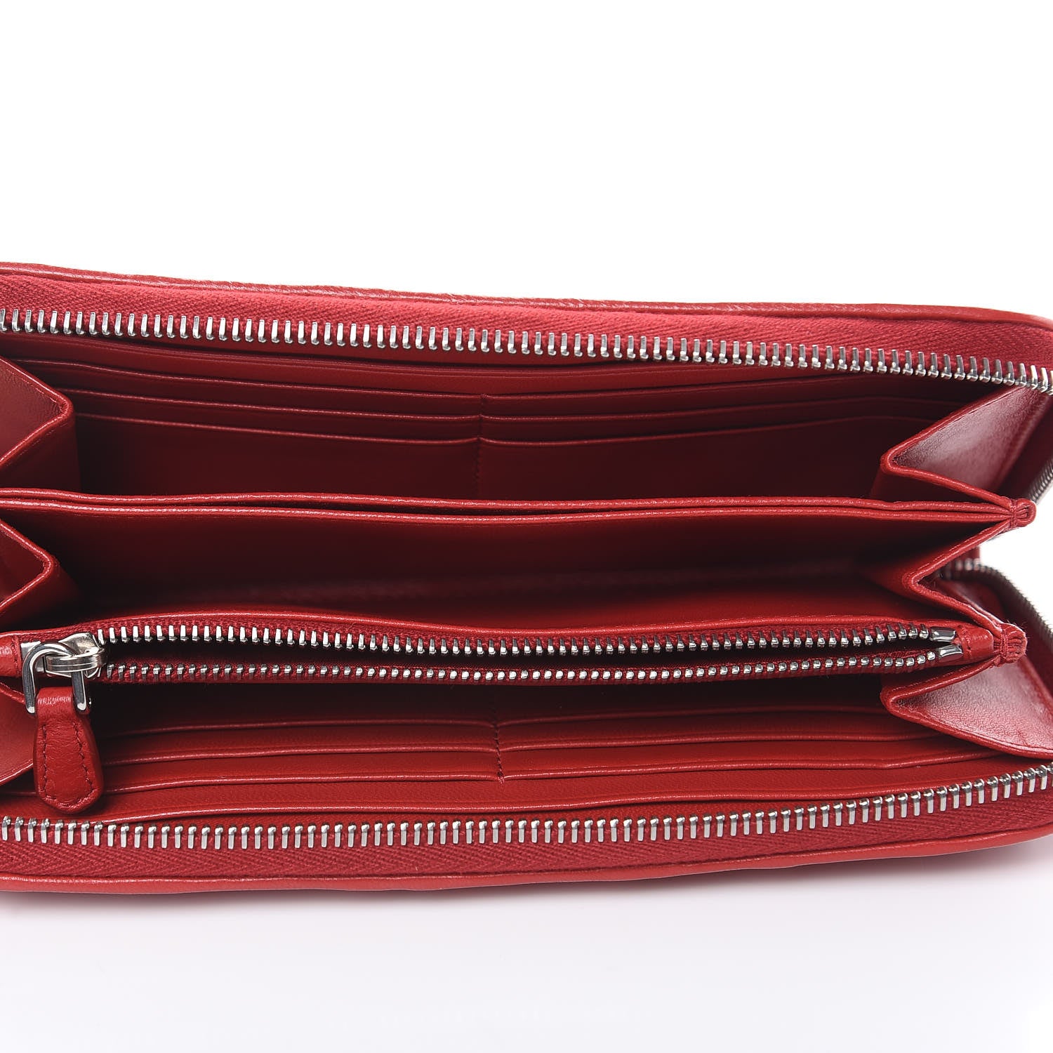 Prada Nappa Gaufre Zip Around Wallet Fuoco 5 of 11