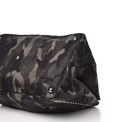 Prada Tessuto Nylon Studded Camouflage Tote Fumo 6 of 10