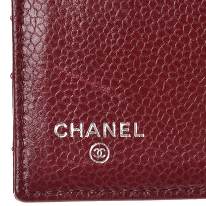 Chanel Caviar Quilted Compact French Flap Wallet Burgundy 6 of 10