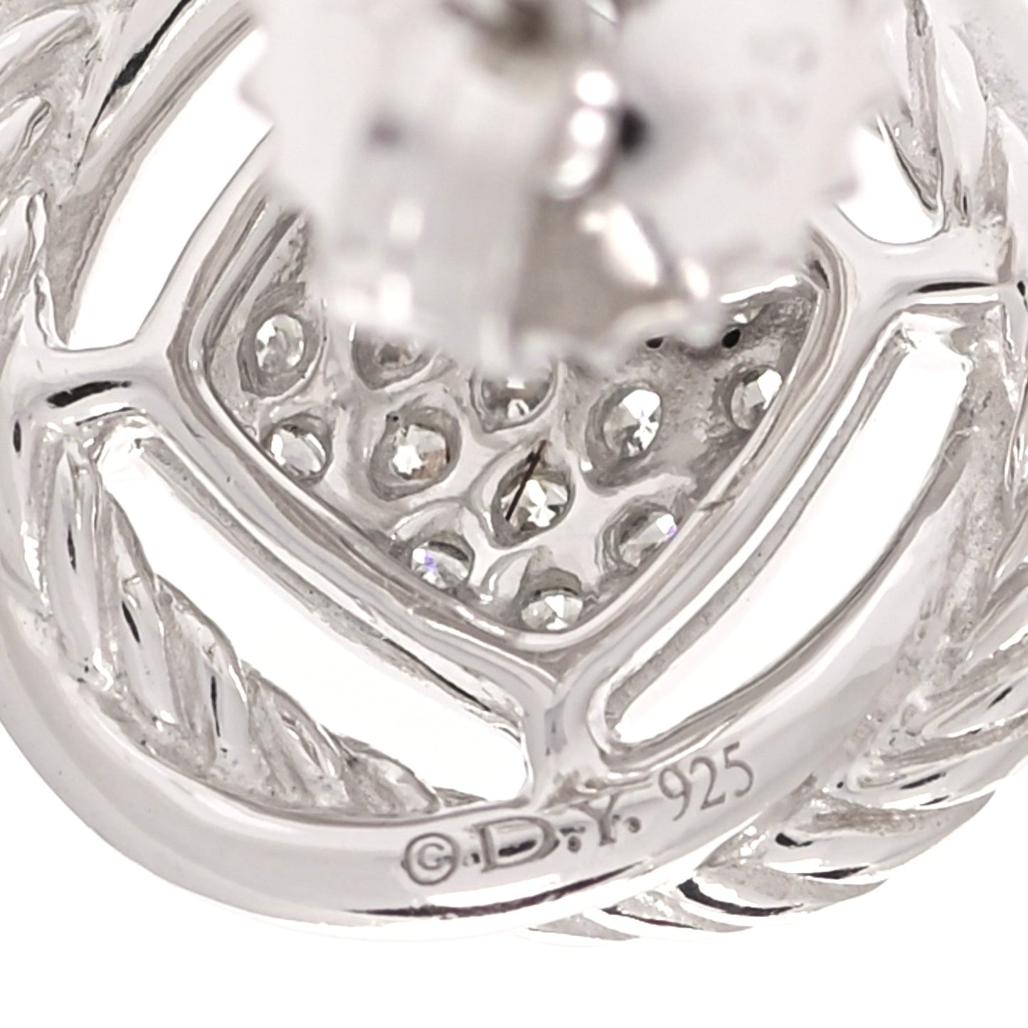 Sterling Silver Diamond 13mm Infinity Earrings