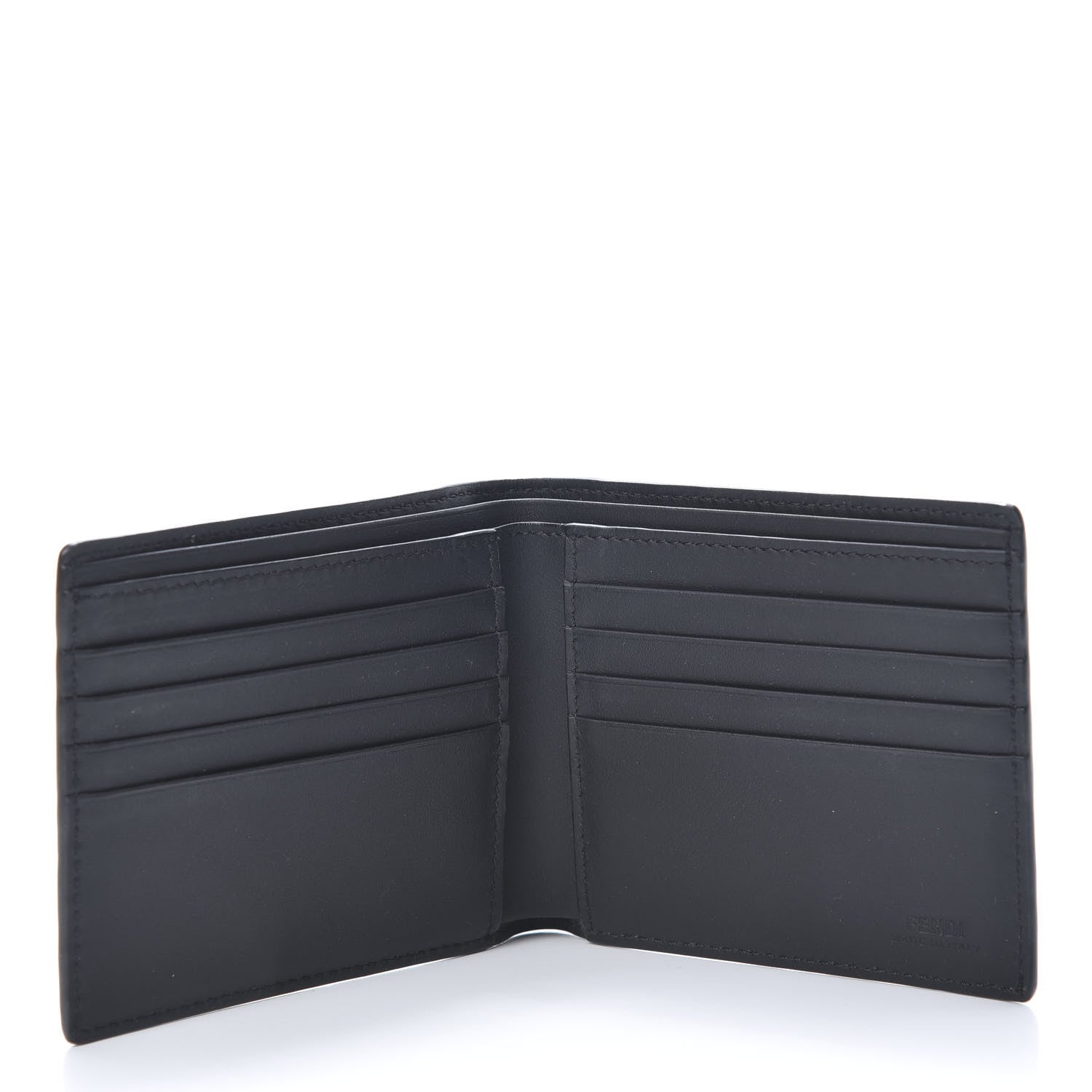 Fendi Vitello Grace FF 1974 Embossed Bi-fold Wallet Black 5 of 8