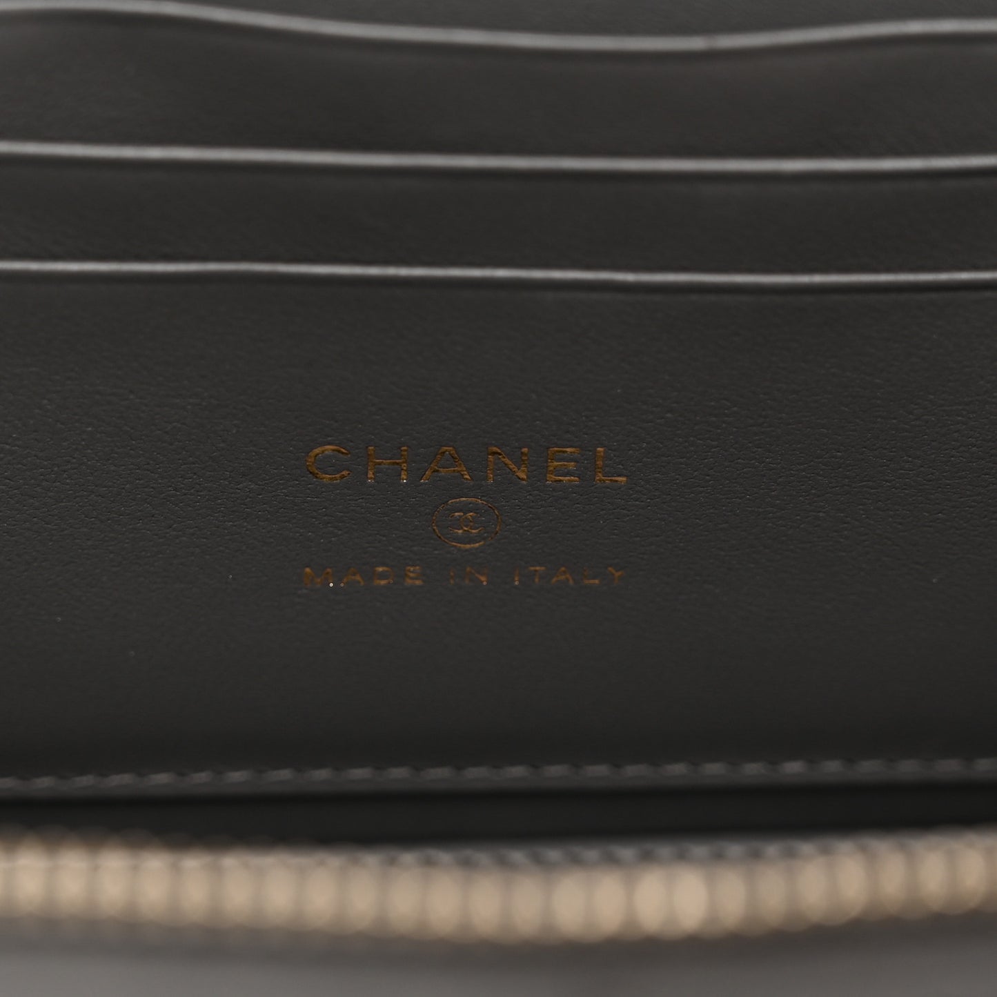 Lambskin Quilted Small Top Handle Vanity Case With Chain Dark Grey