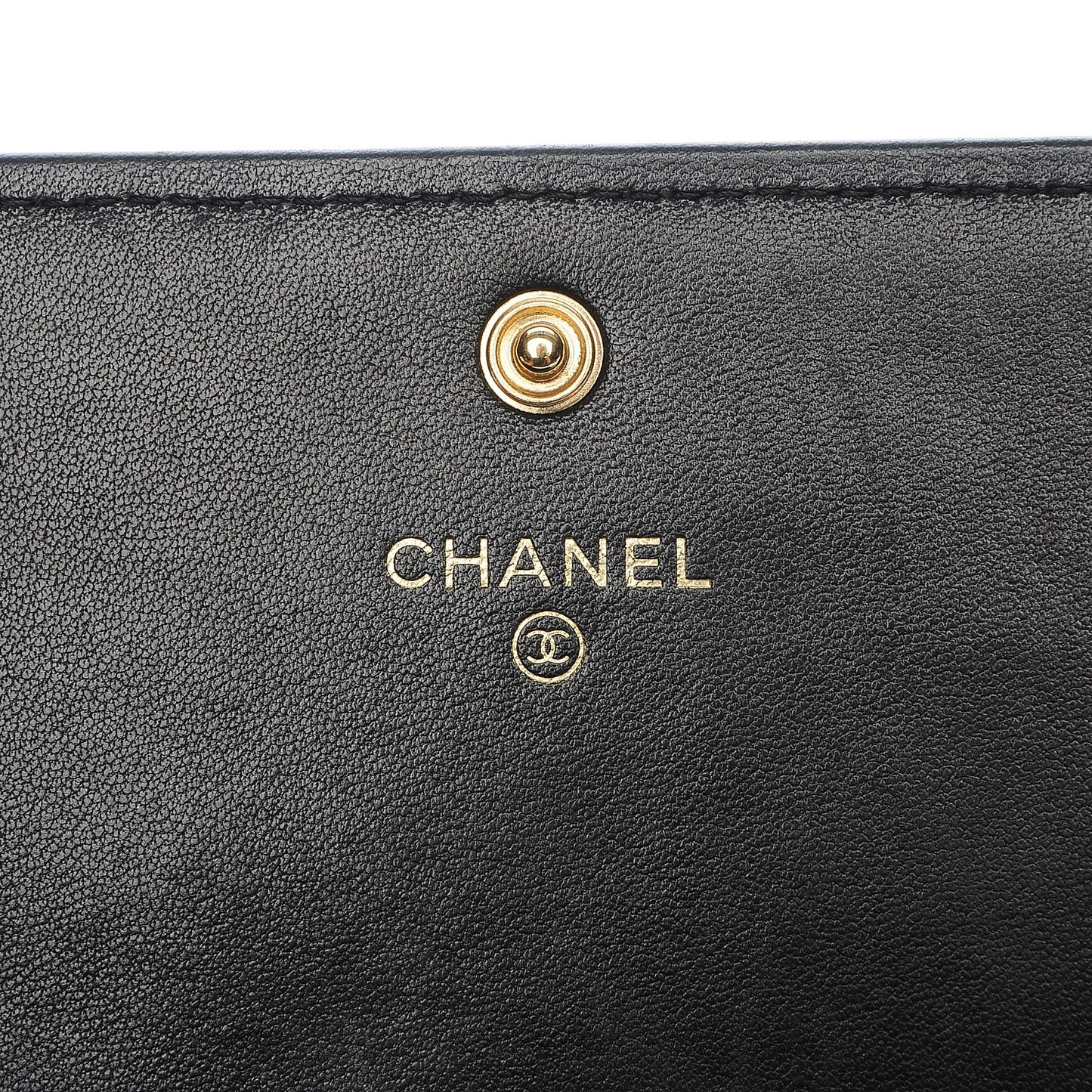 Lambskin Quilted Large Diamond CC Flap Wallet Black