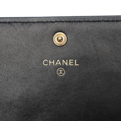 Chanel Lambskin Quilted Large Diamond CC Flap Wallet Black 6 of 9