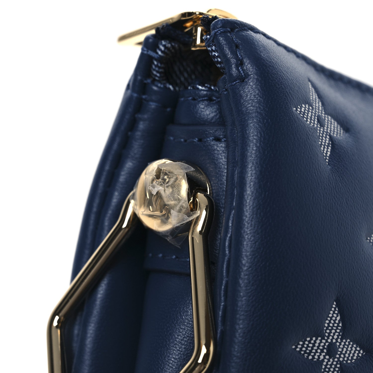 Louis Vuitton Lambskin Embossed Monogram Coussin PM Denim Blue 9 of 10