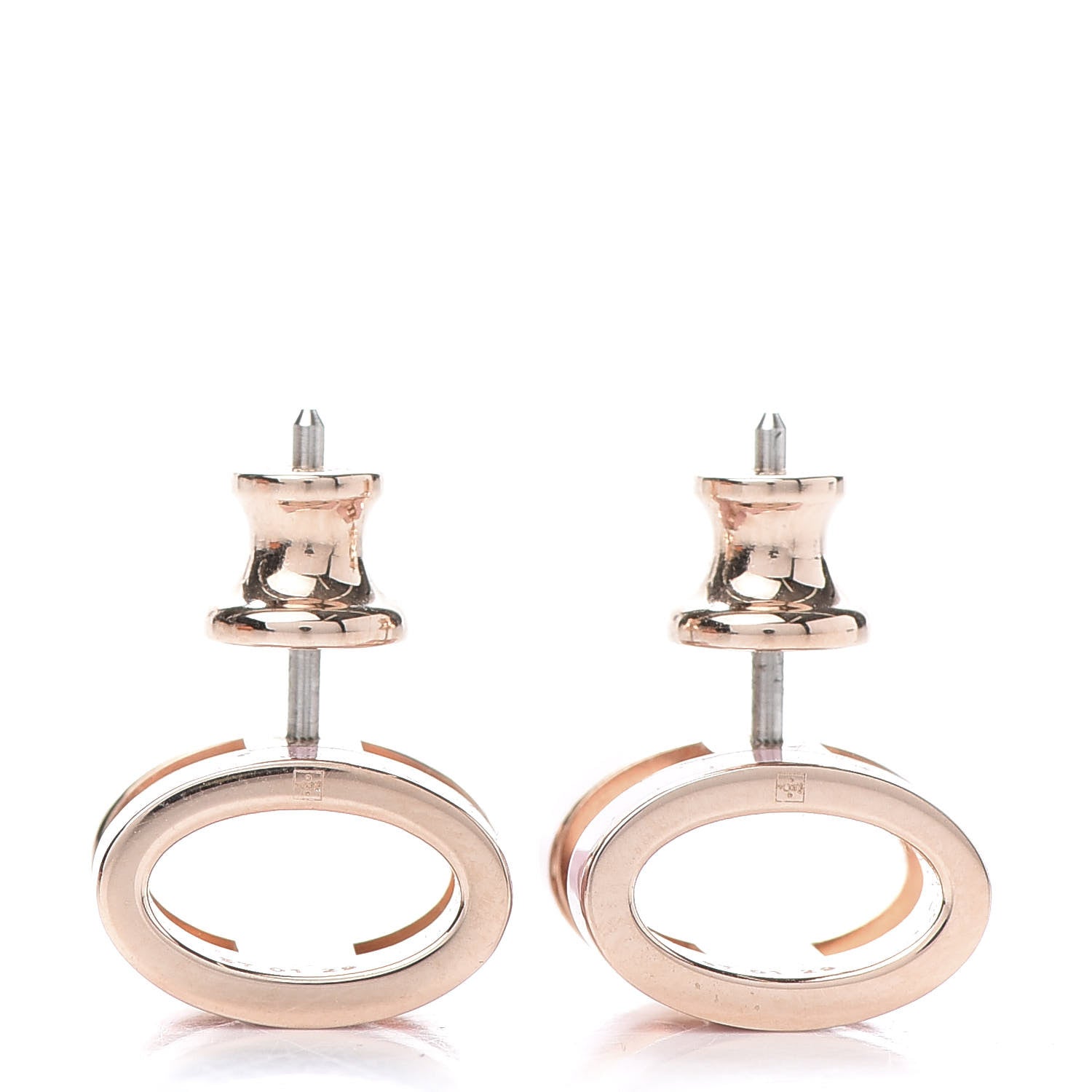 Hermes Rose Gold Lacquered Pop H Earrings Rose Dragee 4 of 6