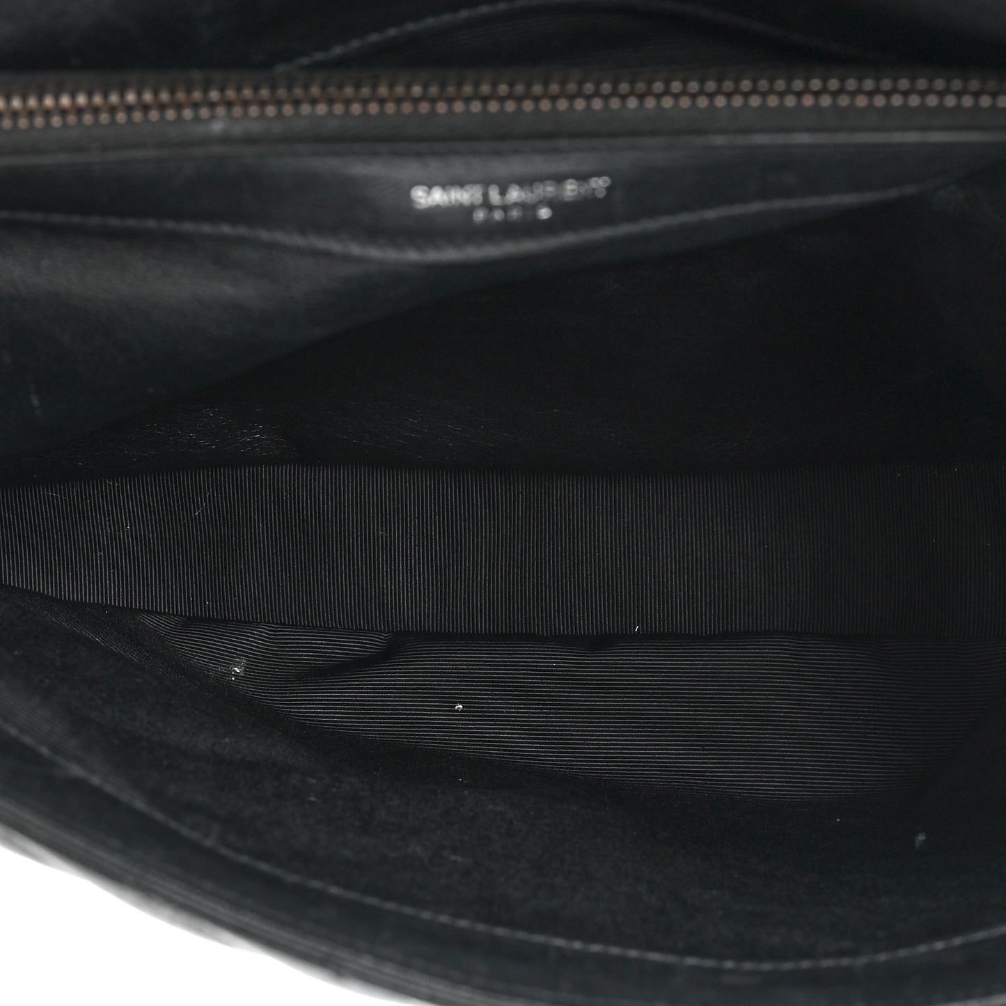 Sheepskin Matelasse Chevron Monogram Large College Satchel Black