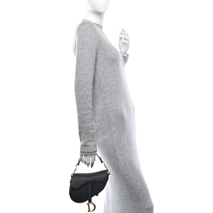 Christian Dior Grained Calfskin Mini Saddle Bag Black 2 of 9