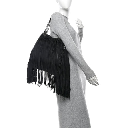 Stella McCartney Eco Suede Fringe Falabella Tote Black 2 of 10
