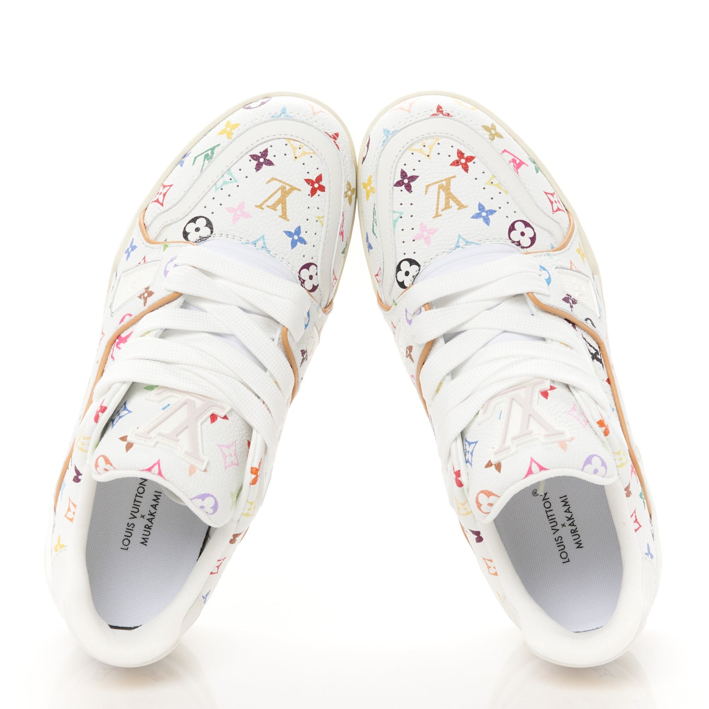 LV X TM Calfskin Monogram LV Trainer Sneakers 37 Multicolor White