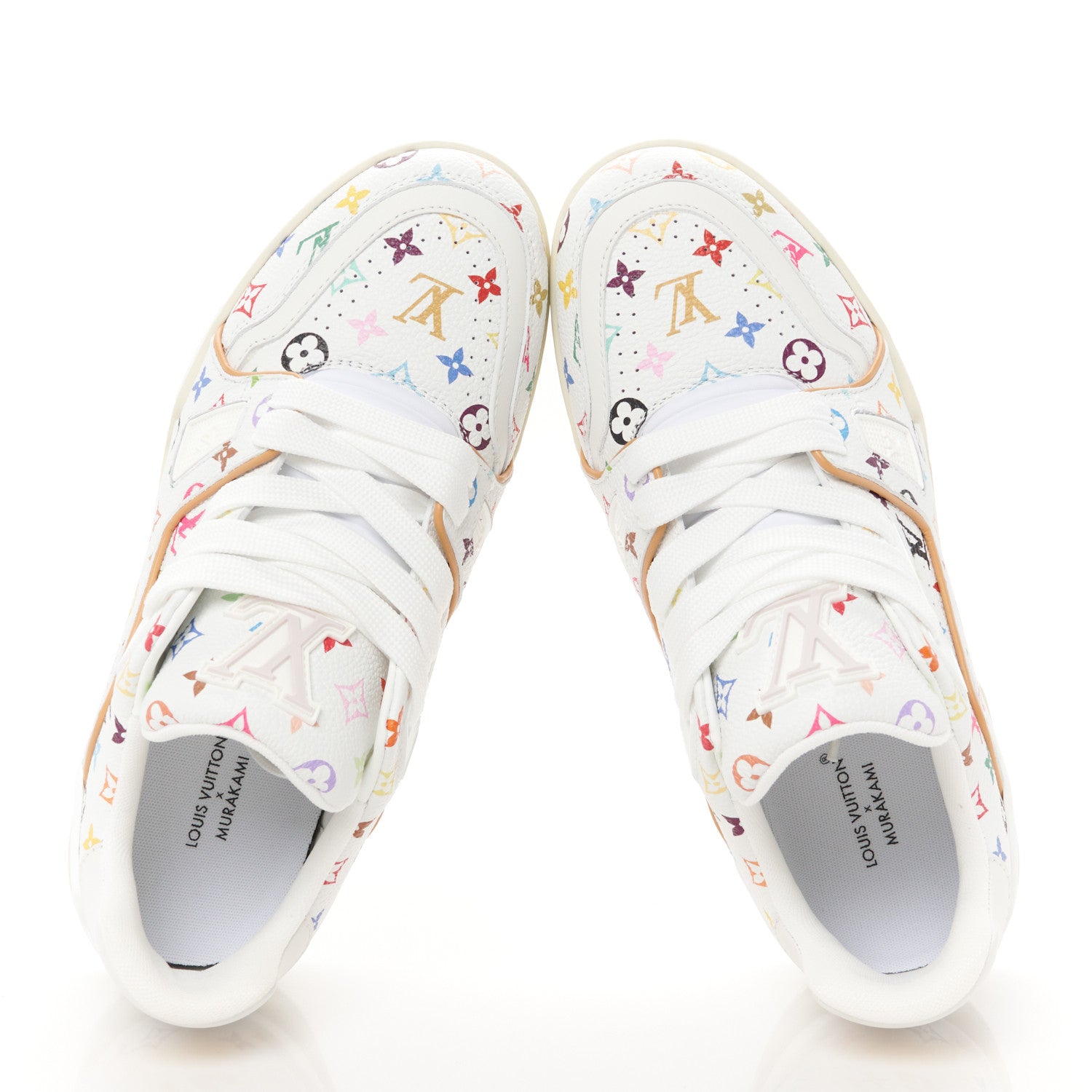 Louis Vuitton LV X TM Calfskin Monogram LV Trainer Sneakers 37 Multicolor White 2 of 11