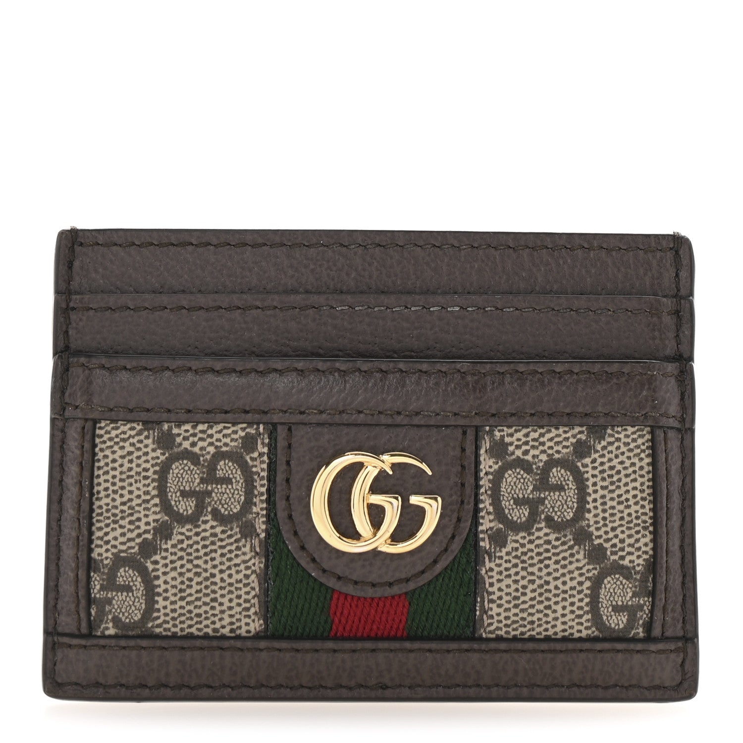 Gucci GG Supreme Monogram Ophidia Card Holder Brown 1 of 7