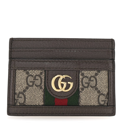 Gucci GG Supreme Monogram Ophidia Card Holder Brown 1 of 7