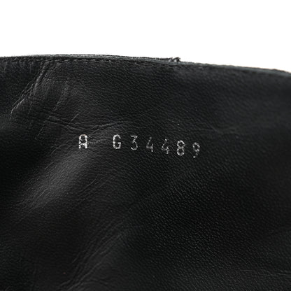 Chanel Crackled Calfskin Chain CC Short Boots 38 Black 8 of 9