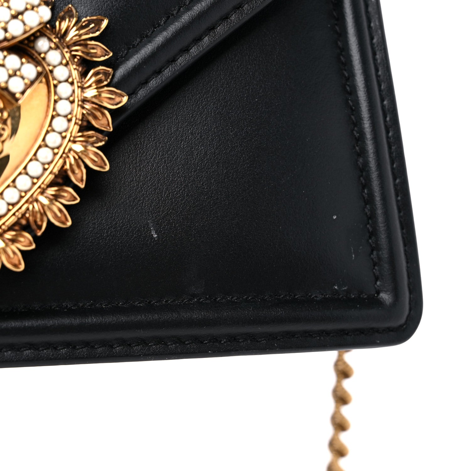 Dolce & Gabbana Smooth Calfskin Small Devotion Envelope Top Handle Bag Black 11 of 11