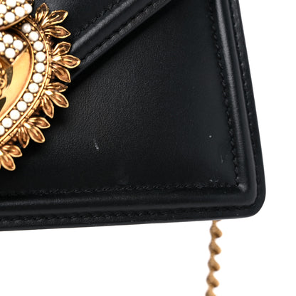Dolce & Gabbana Smooth Calfskin Small Devotion Envelope Top Handle Bag Black 11 of 11