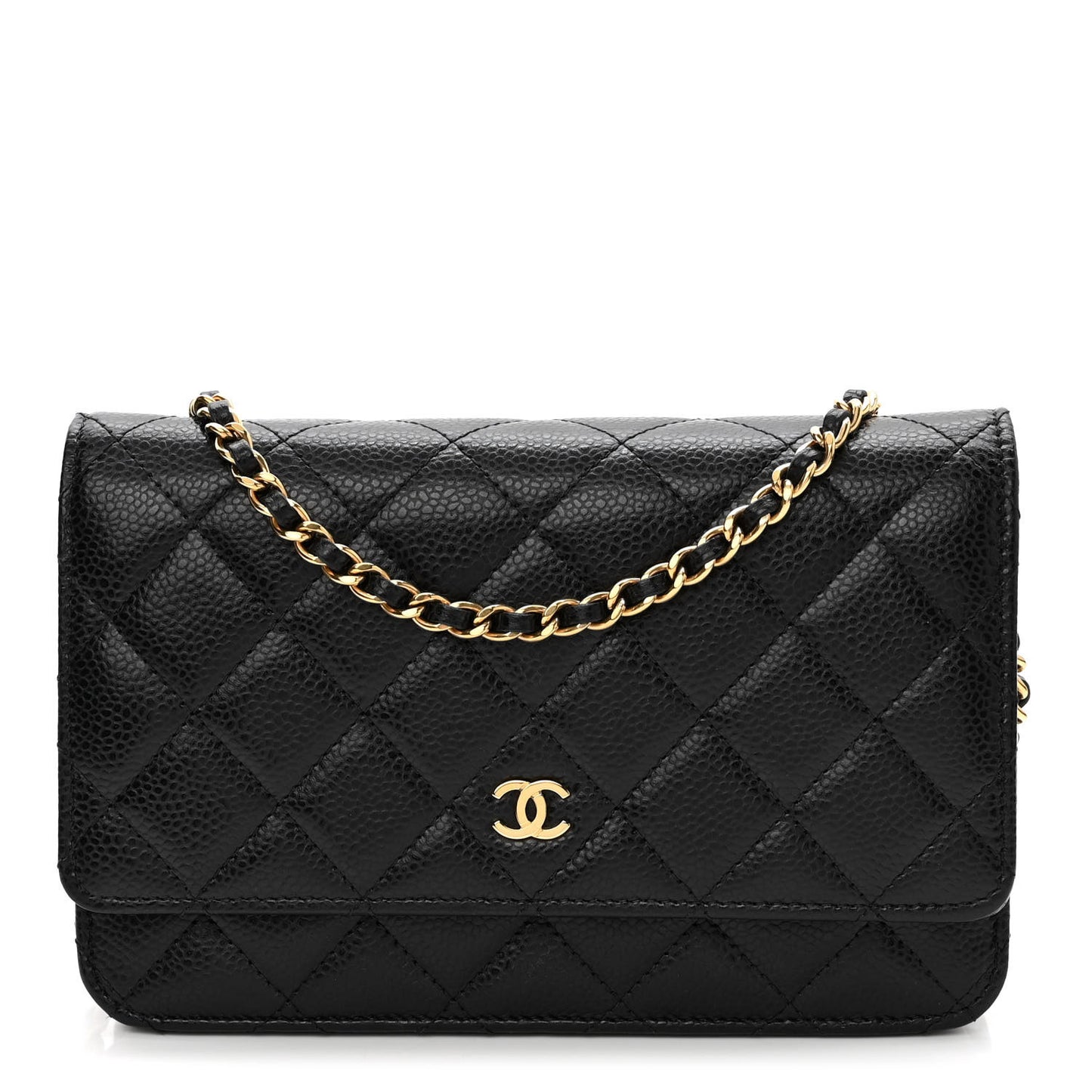 Caviar Quilted Wallet On Chain WOC Black