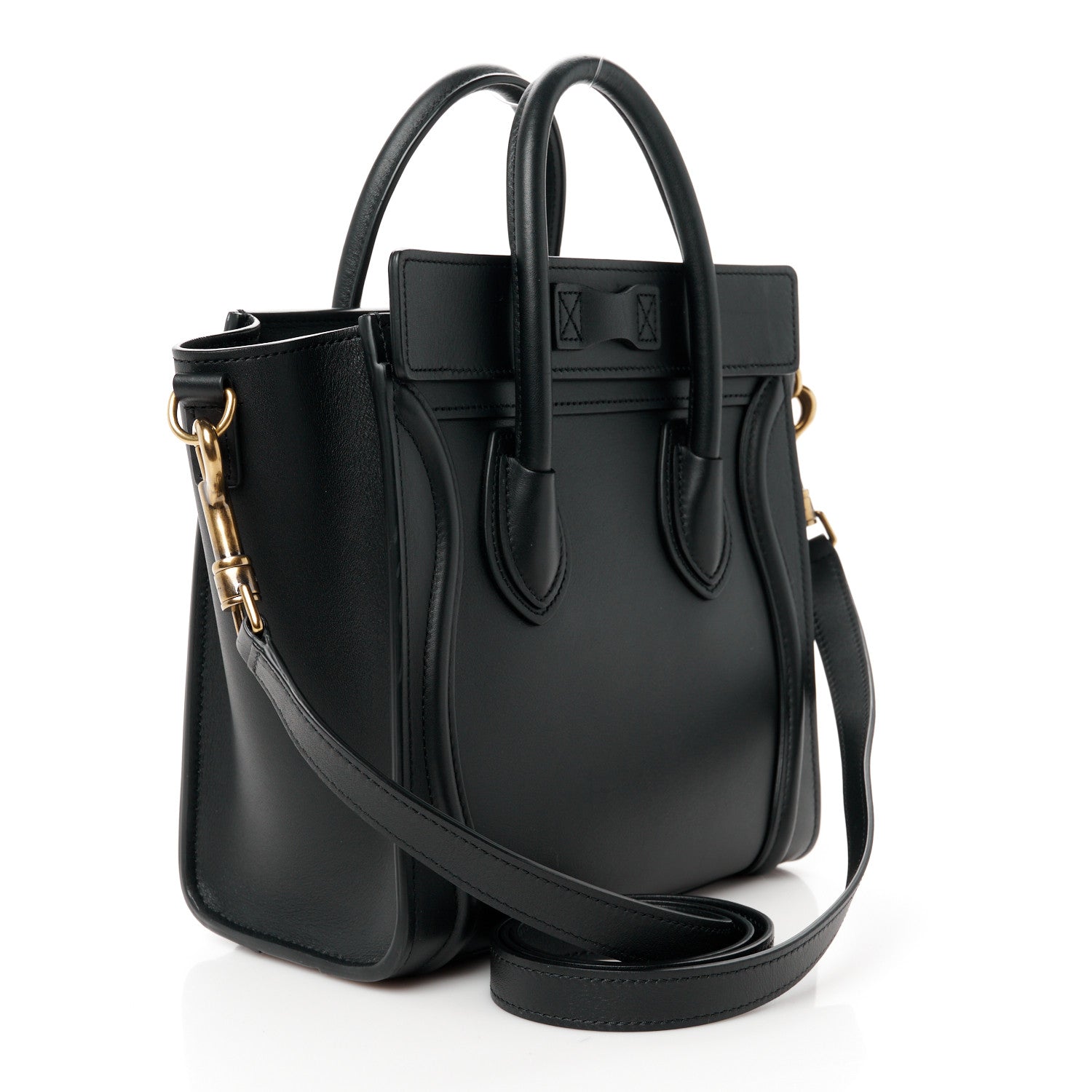 Celine Smooth Calfskin Nano Luggage Black 3 of 10