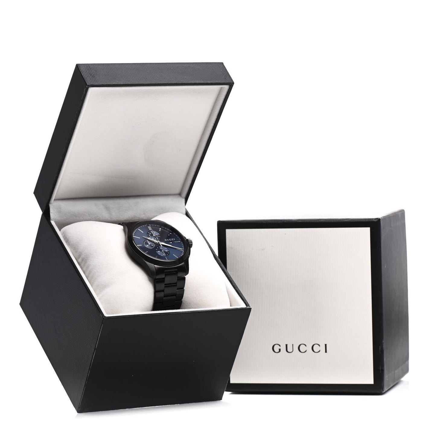 PVD Stainless Steel 44mm G-Timeless Chronograph Quartz Watch Black