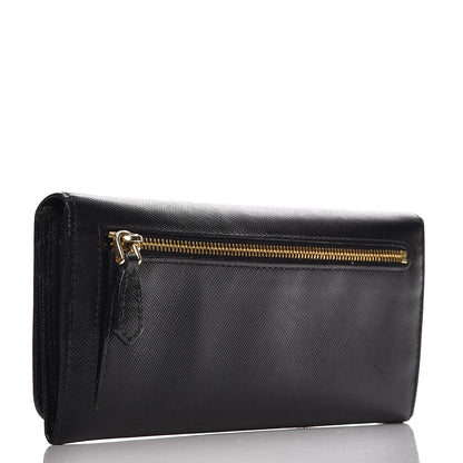 Prada Saffiano Continental Flap Wallet Nero Black 3 of 7